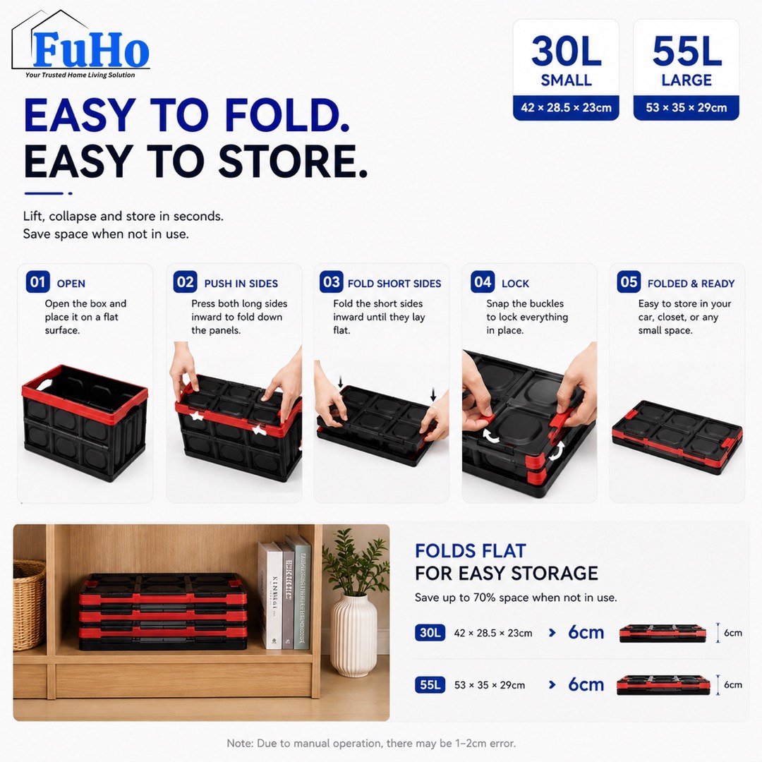 🇸🇬READY STOCK🇸🇬 FuHo x Aiko Storage Box | Car Storage Box | Collapsible Box | Fishing Box | Ice Box (HL0007)