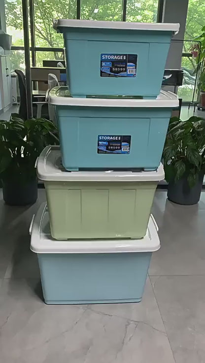 Fuho Transparent Storage Box With Wheel | Plastic Container | Stackable Box | Storage Box (HL0005)