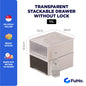 🇸🇬READY STOCK🇸🇬 FuHo Transparent Single Tier Stackable Box Container Organizer Drawer Cabinet (HL0019)