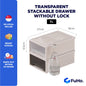🇸🇬READY STOCK🇸🇬 FuHo Transparent Single Tier Stackable Box Container Organizer Drawer Cabinet (HL0019)