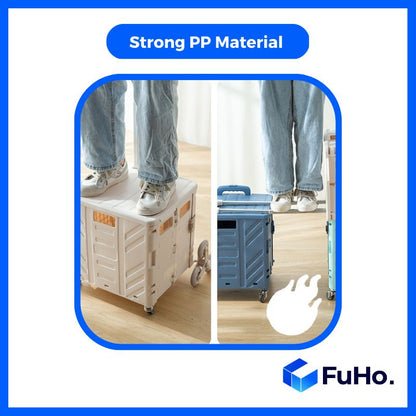 🇸🇬READY STOCK🇸🇬 Fuho Foldable Trolley Collapsible Trolley Wheels Basket || Box wheels Folding Shopping (HL0081)