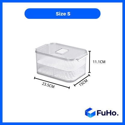🇸🇬READY STOCK🇸🇬 FuHo Fruit and Vegetable Drain Box | Drainage Box | Fridge Organiser | Food Drainage | Sink (KIT0027)