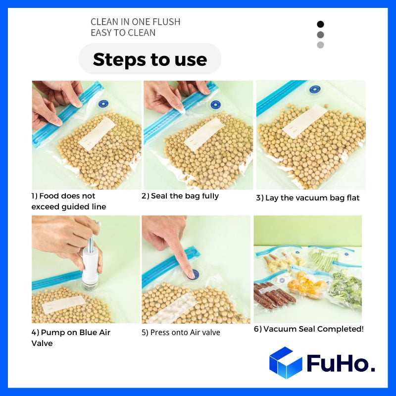 🇸🇬(AS LOW AS $0.59)🇸🇬 FuHo Food Vacuum Seal Bag Food Bags | Reusable Food Bags | Reusable Vacuum Bags (KIT0011)