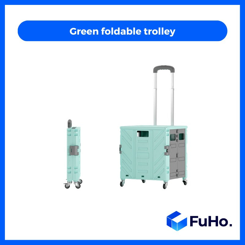 🇸🇬READY STOCK🇸🇬 Fuho Foldable Trolley Collapsible Trolley Wheels Basket || Box wheels Folding Shopping (HL0081)