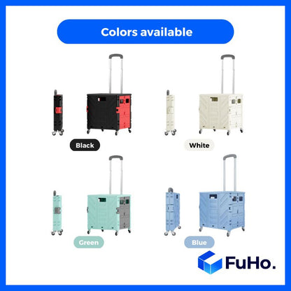 🇸🇬READY STOCK🇸🇬 Fuho Foldable Trolley Collapsible Trolley Wheels Basket || Box wheels Folding Shopping (HL0081)