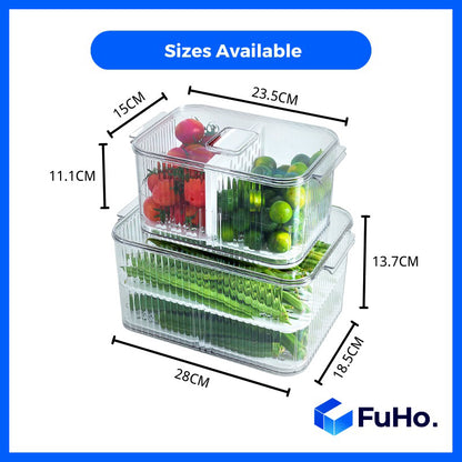 🇸🇬READY STOCK🇸🇬 FuHo Fruit and Vegetable Drain Box | Drainage Box | Fridge Organiser | Food Drainage | Sink (KIT0027)
