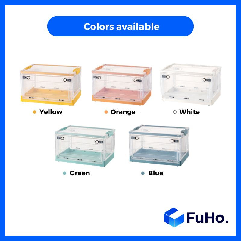 🇸🇬READY STOCK🇸🇬 FuHo Transparent Storage Box | Stackable Box | Collapsible Box |  Collapsible Cabinet | (HL0056)