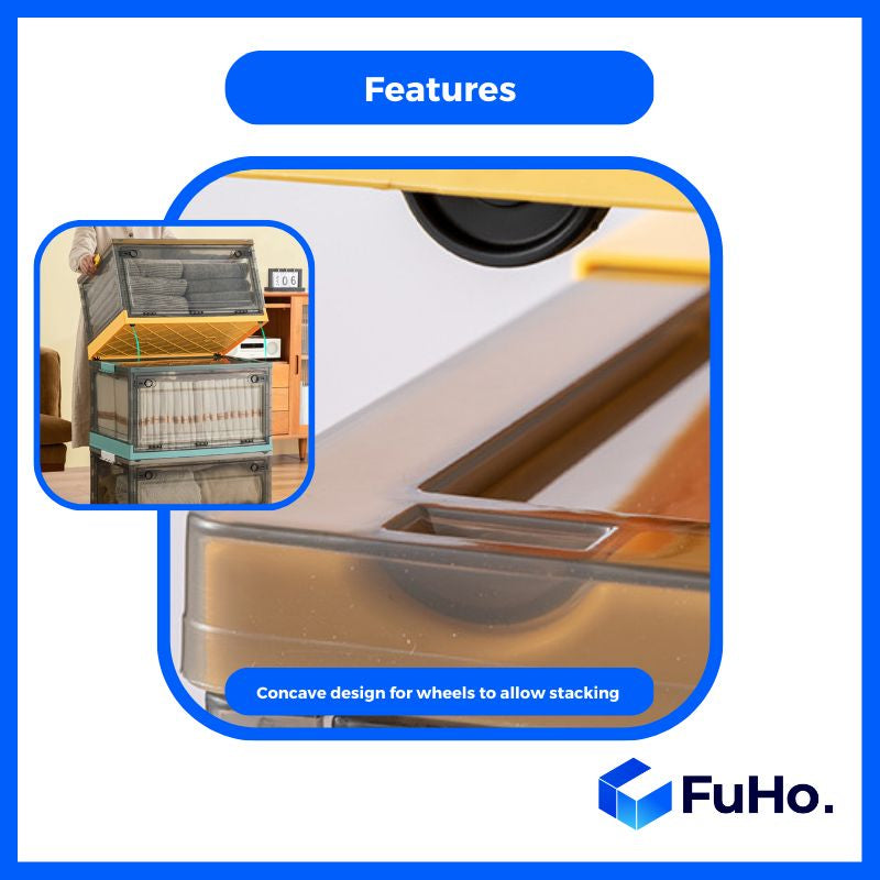 🇸🇬READY STOCK🇸🇬 FuHo Transparent Storage Box | Stackable Box | Collapsible Box |  Collapsible Cabinet | (HL0056)