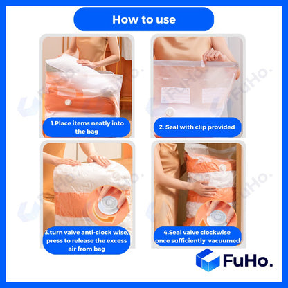 🔥CLEARANCE SALE🔥 FuHo Vacuum Storage Bag | Travel Vacuum Bag | Air Pump Vacuum Bag | Travel Bag (HL0035)