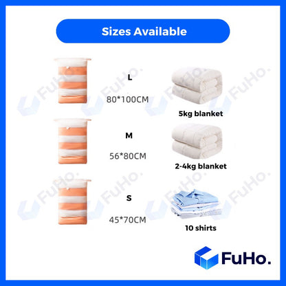 🔥CLEARANCE SALE🔥 FuHo Vacuum Storage Bag | Travel Vacuum Bag | Air Pump Vacuum Bag | Travel Bag (HL0035)