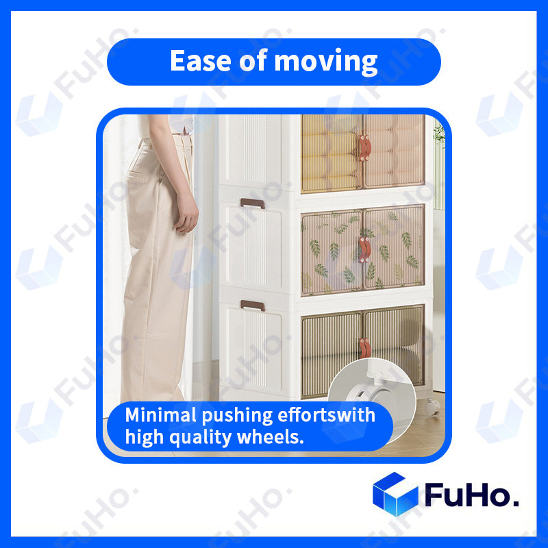 🇸🇬READY STOCK🇸🇬 FuHo Folding Cabinet | Collapsible Cabinet | Folding Storage Box | Plastic Container | Toyogo | (HL0147)
