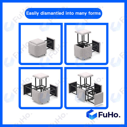 🇸🇬READY STOCK🇸🇬 FuHo 5 in 1 Sofa Stool | Rubic Stools | Storage Stool | Stool | Chair | Multifunctional Chair  (HL0124)