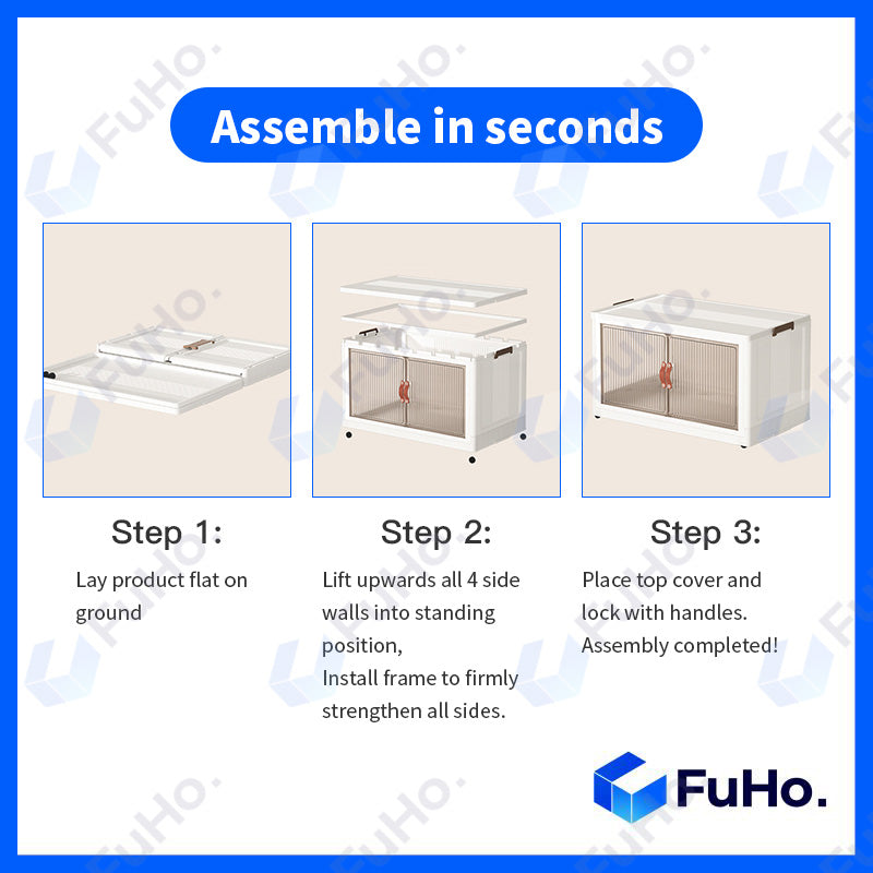 🇸🇬READY STOCK🇸🇬 FuHo Folding Cabinet | Collapsible Cabinet | Folding Storage Box | Plastic Container | Toyogo | (HL0147)