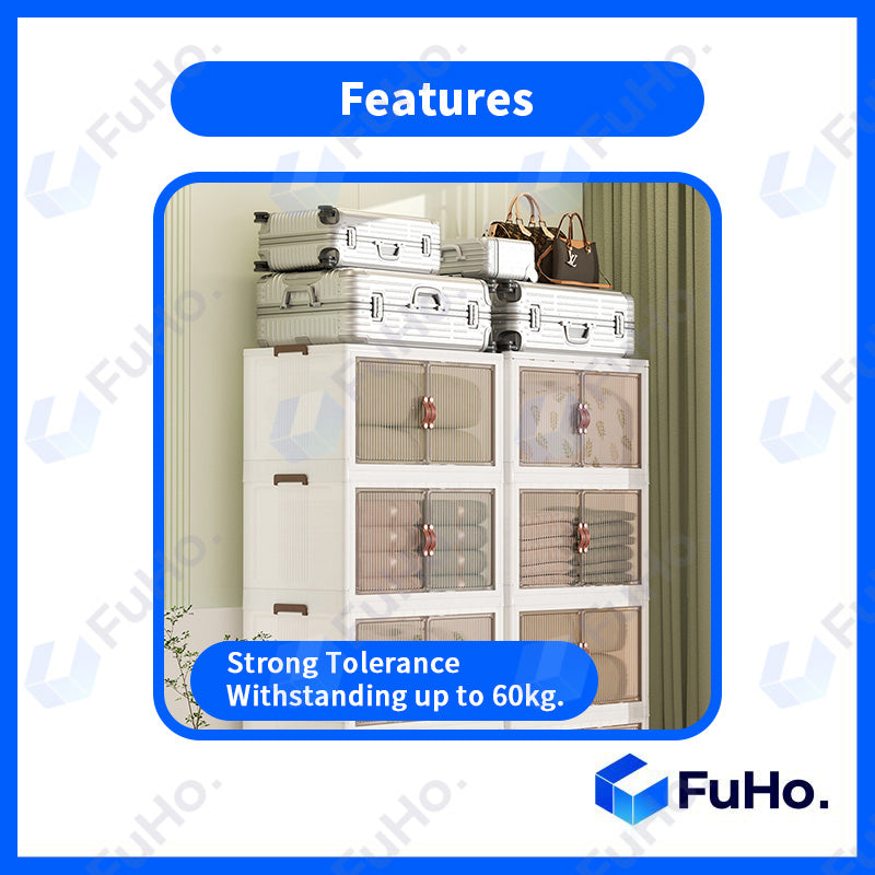 🇸🇬READY STOCK🇸🇬 FuHo Folding Cabinet | Collapsible Cabinet | Folding Storage Box | Plastic Container | Toyogo | (HL0147)