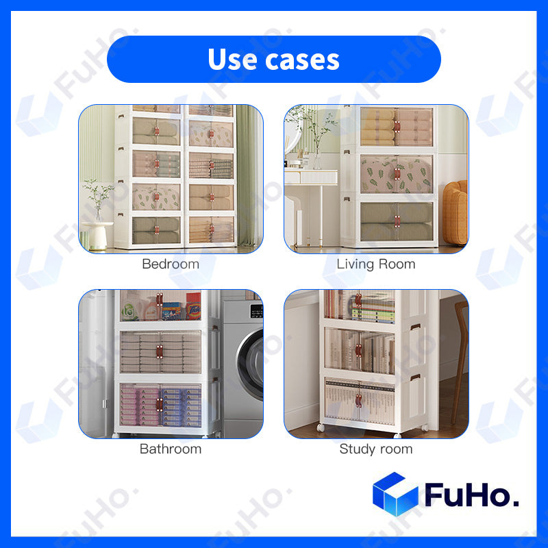 🇸🇬READY STOCK🇸🇬 FuHo Folding Cabinet | Collapsible Cabinet | Folding Storage Box | Plastic Container | Toyogo | (HL0147)