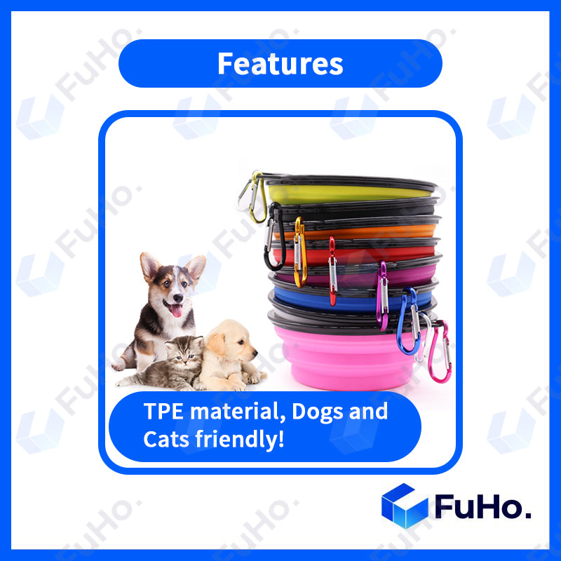 🇸🇬READY STOCK🇸🇬 FuHo Collapsible Pet Bowl | TPE Pets Safe | Furkids | Dog Bowl | Silicone Bowl | Portable Bowl (PET0001)