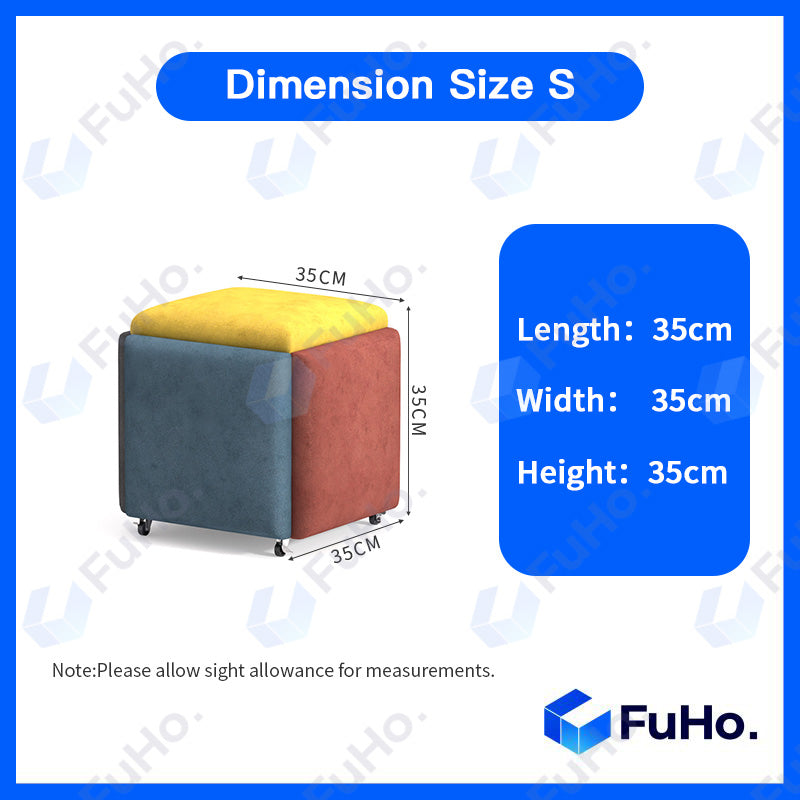 🇸🇬READY STOCK🇸🇬 FuHo 5 in 1 Sofa Stool | Rubic Stools | Storage Stool | Stool | Chair | Multifunctional Chair  (HL0124)