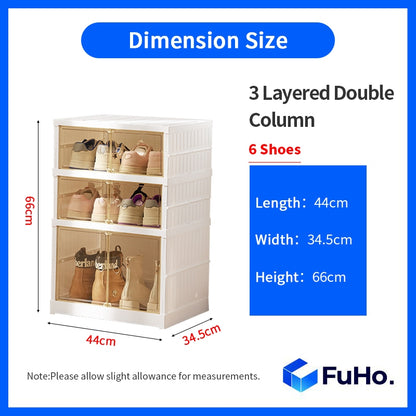 🇸🇬READY STOCK🇸🇬 FuHo Collapsible Shoe Shelves | 3/6/9 Levels | Single/Double Columns | Cabinet | Shoe Racks (HL0050)