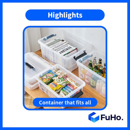 🔥(LOWEST PRICE) Fuho Transparent Storage Box | Plastic Container | Stackable Box (HL001)
