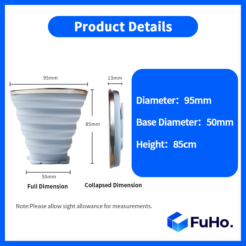 🇸🇬READY STOCK🇸🇬 (270/320ml) FuHo Travel Collapsible Drinking Cup Silicone Food Grade BPA FREE Office Cup (KIT0045)