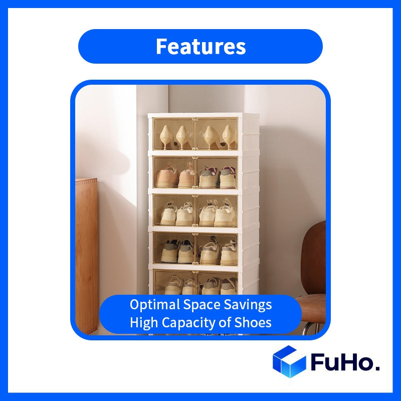 🇸🇬READY STOCK🇸🇬 FuHo Collapsible Shoe Shelves | 3/6/9 Levels | Single/Double Columns | Cabinet | Shoe Racks (HL0050)