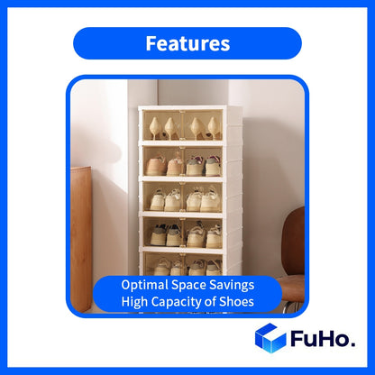 🇸🇬READY STOCK🇸🇬 FuHo Collapsible Shoe Shelves | 3/6/9 Levels | Single/Double Columns | Cabinet | Shoe Racks (HL0050)
