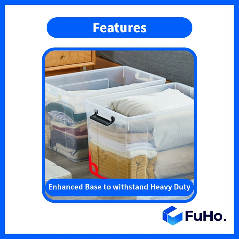 🔥(LOWEST PRICE) Fuho Transparent Storage Box | Plastic Container | Stackable Box (HL001)