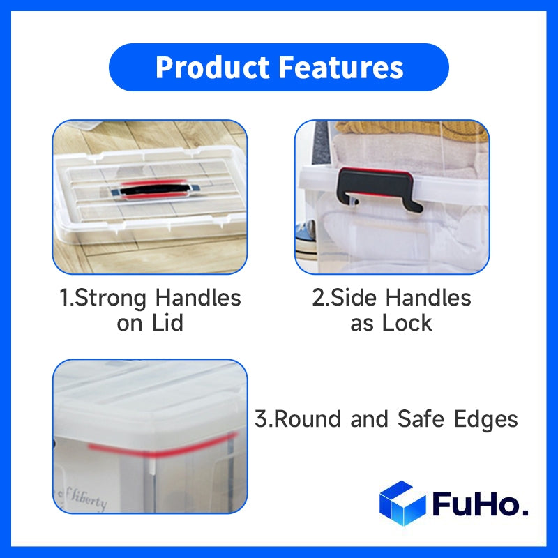 🔥(LOWEST PRICE) Fuho Transparent Storage Box | Plastic Container | Stackable Box (HL001)