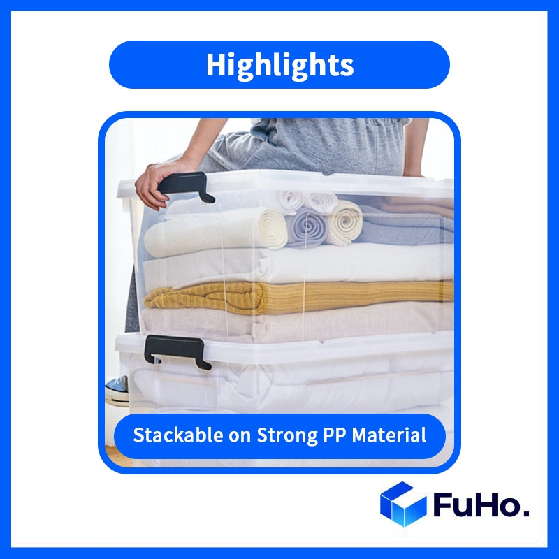 🔥(LOWEST PRICE) Fuho Transparent Storage Box | Plastic Container | Stackable Box (HL001)