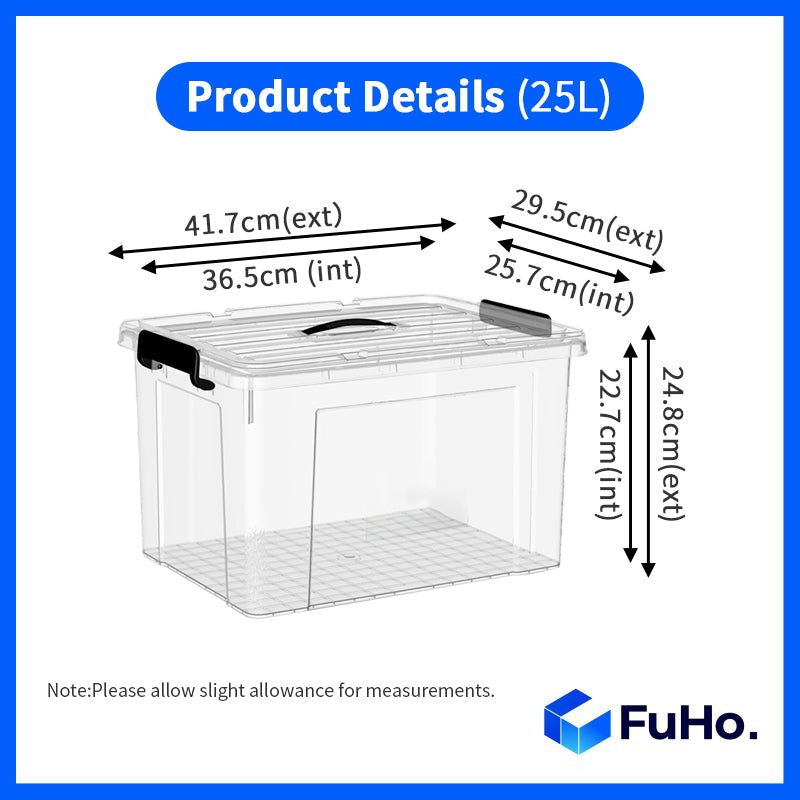 🔥(LOWEST PRICE) Fuho Transparent Storage Box | Plastic Container | Stackable Box (HL001)