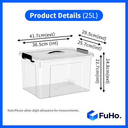 🔥(LOWEST PRICE) Fuho Transparent Storage Box | Plastic Container | Stackable Box (HL001)