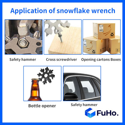 🔥CLEARANCE SALE🔥 FuHo Multi Purpose Snowflake Screwdriver | Spanner | Beer Opener | Penknife | Tool Box (IND0011)