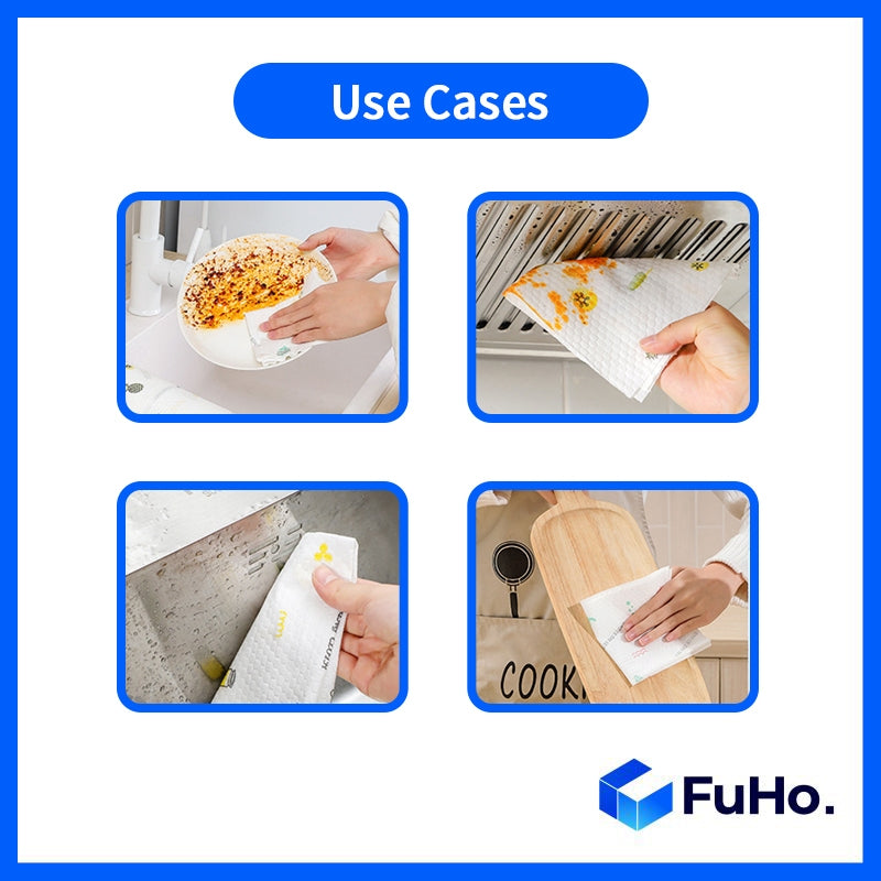 🇸🇬READY STOCK🇸🇬 FuHo Disposable Cleaning Cloth with Roller | Good Morning Towel | Rags | Rugs | Micro Fiber (KIT0056)