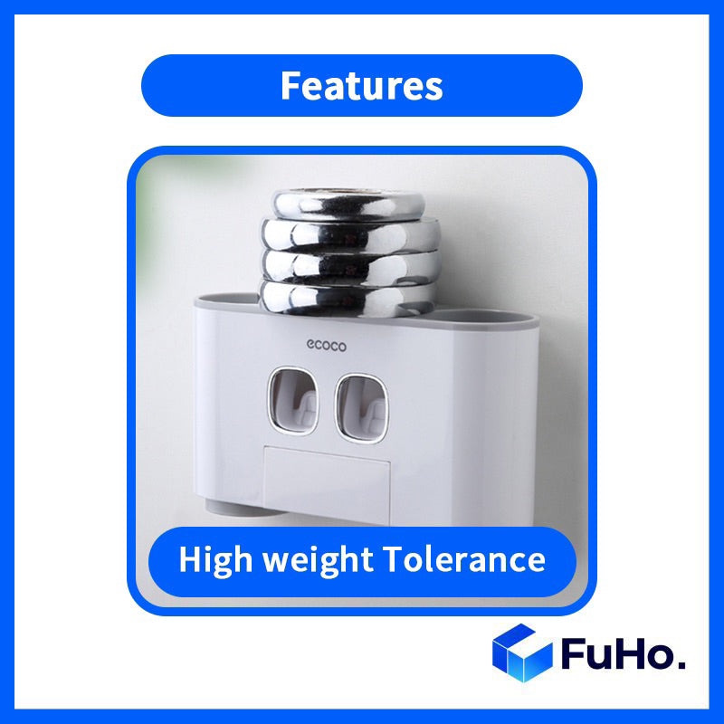 🇸🇬READY STOCK🇸🇬 FuHo  x Ecoco Toothbrush Holder & Toothpaste Dispenser Push Dispense Colgate Darlie Floss (TL0037)