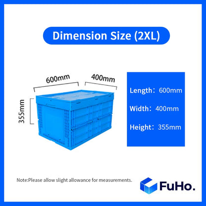 🇸🇬READY STOCK🇸🇬 FuHo Heavy Duty Collapsible Stackable Box | Industrial Box | Warehouse Box | Blue Crate (IND0001)