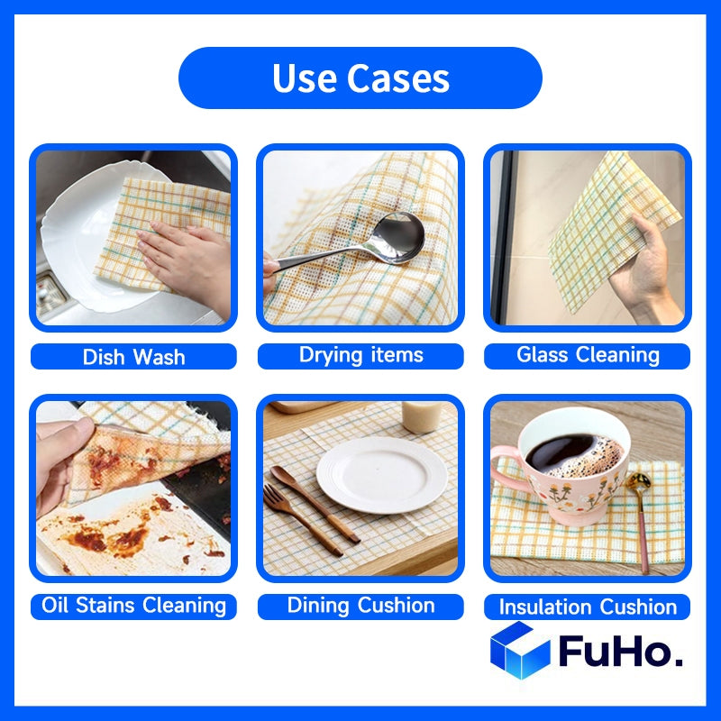 🇸🇬READY STOCK🇸🇬 (30pcs) FuHo Disposable Kitchen Towel Micro Fiber Non-Woven Fabric Cloth Cleaning Dining (KIT0053)