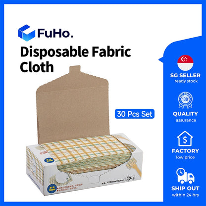 🇸🇬READY STOCK🇸🇬 (30pcs) FuHo Disposable Kitchen Towel Micro Fiber Non-Woven Fabric Cloth Cleaning Dining (KIT0053)