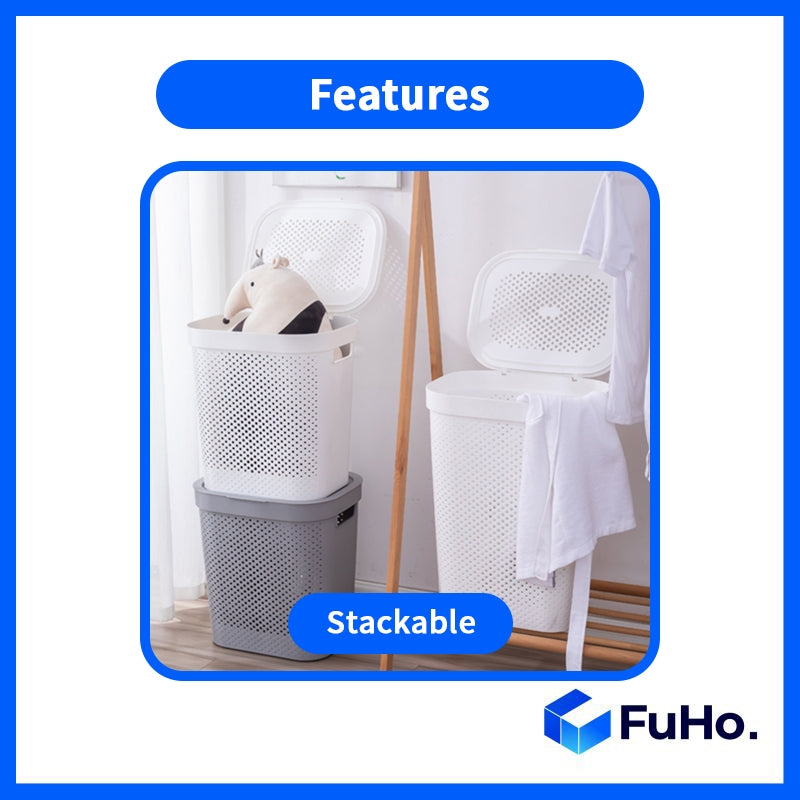 🇸🇬READY STOCK🇸🇬 Fuho Large Capacity Laundry Basket || 55L-70L || Ventilation Basket || Strong material