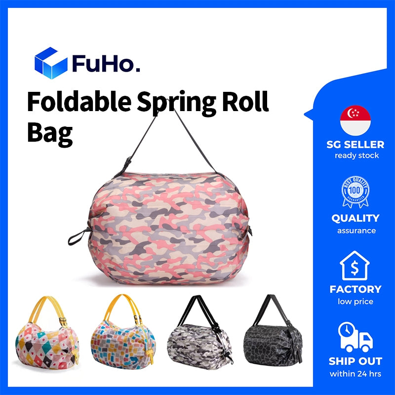 🔥CLEARANCE SALE🔥 FuHo Foldable Reusable Bag NTUC Roll Multi-Purpose Bag Supermarket Heavy Duty Grocery Bag (HL0206)