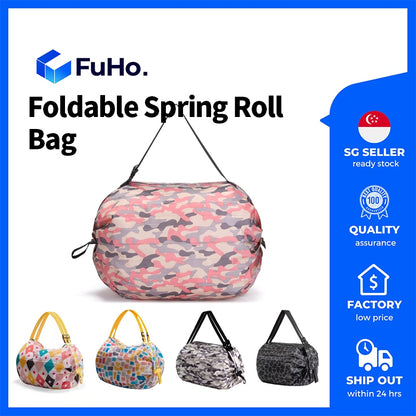 🔥CLEARANCE SALE🔥 FuHo Foldable Reusable Bag NTUC Roll Multi-Purpose Bag Supermarket Heavy Duty Grocery Bag (HL0206)