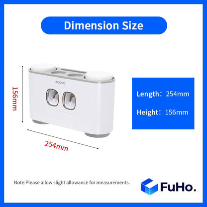 🇸🇬READY STOCK🇸🇬 FuHo  x Ecoco Toothbrush Holder & Toothpaste Dispenser Push Dispense Colgate Darlie Floss (TL0037)