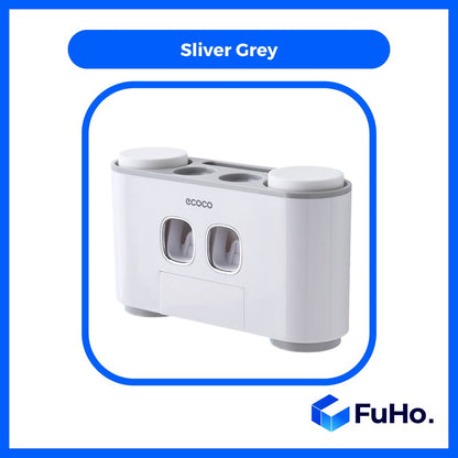 🇸🇬READY STOCK🇸🇬 FuHo  x Ecoco Toothbrush Holder & Toothpaste Dispenser Push Dispense Colgate Darlie Floss (TL0037)