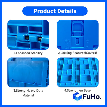 🇸🇬READY STOCK🇸🇬 FuHo Heavy Duty Collapsible Stackable Box | Industrial Box | Warehouse Box | Blue Crate (IND0001)