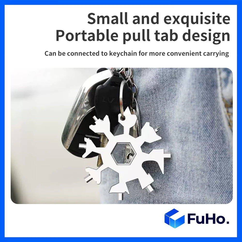 🔥CLEARANCE SALE🔥 FuHo Multi Purpose Snowflake Screwdriver | Spanner | Beer Opener | Penknife | Tool Box (IND0011)