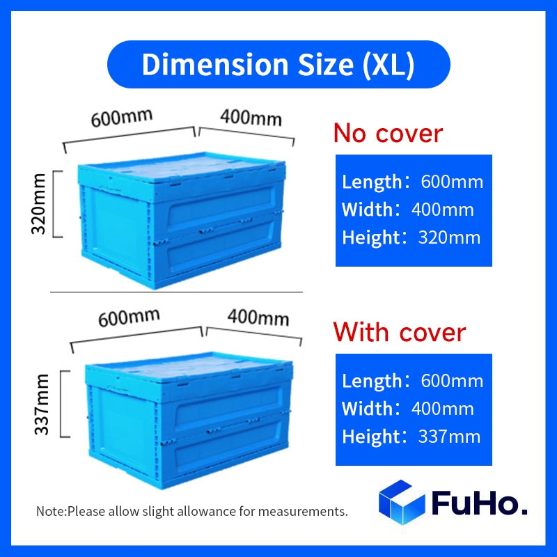 🇸🇬READY STOCK🇸🇬 FuHo Heavy Duty Collapsible Stackable Box | Industrial Box | Warehouse Box | Blue Crate (IND0001)