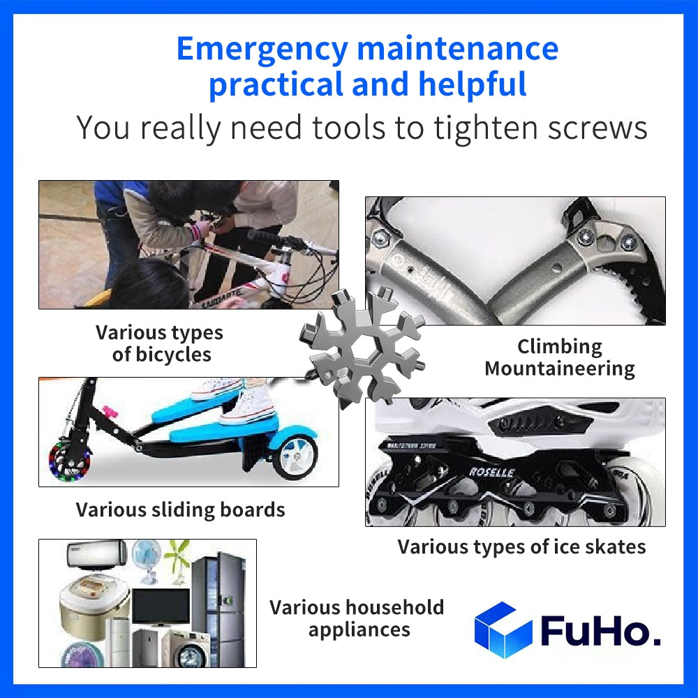 🔥CLEARANCE SALE🔥 FuHo Multi Purpose Snowflake Screwdriver | Spanner | Beer Opener | Penknife | Tool Box (IND0011)