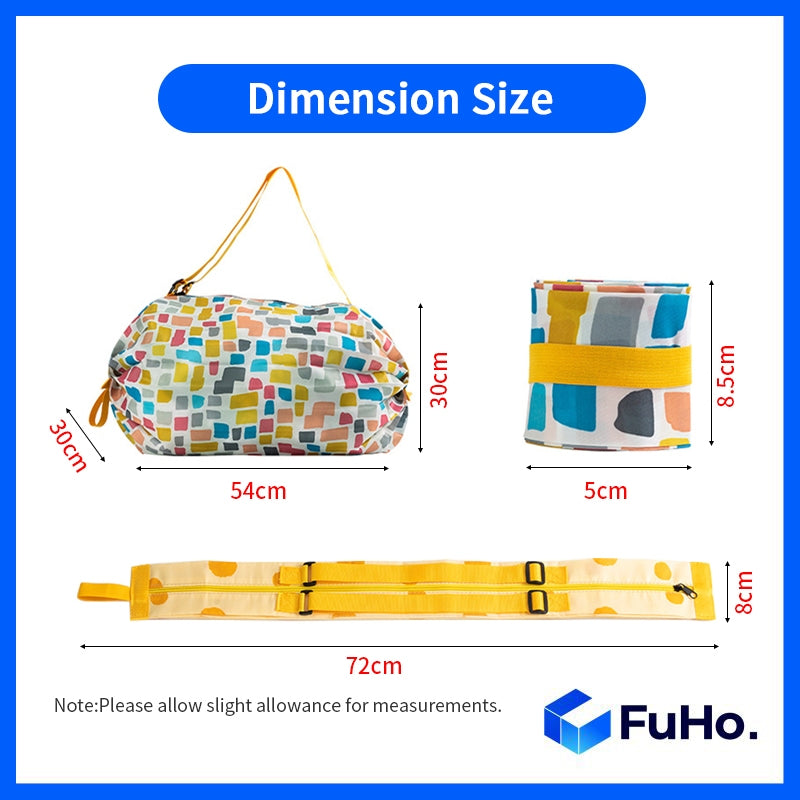 🔥CLEARANCE SALE🔥 FuHo Foldable Reusable Bag NTUC Roll Multi-Purpose Bag Supermarket Heavy Duty Grocery Bag (HL0206)