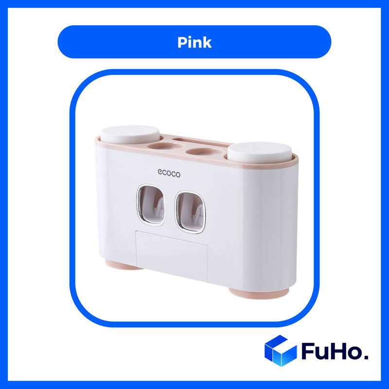 🇸🇬READY STOCK🇸🇬 FuHo  x Ecoco Toothbrush Holder & Toothpaste Dispenser Push Dispense Colgate Darlie Floss (TL0037)