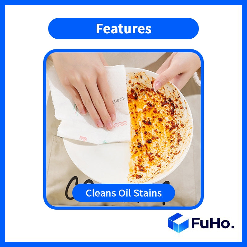 🇸🇬READY STOCK🇸🇬 FuHo Disposable Cleaning Cloth with Roller | Good Morning Towel | Rags | Rugs | Micro Fiber (KIT0056)