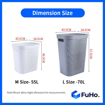 🇸🇬READY STOCK🇸🇬 Fuho Large Capacity Laundry Basket || 55L-70L || Ventilation Basket || Strong material